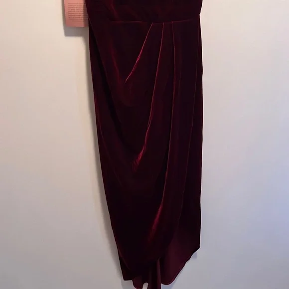 BHLDN Edison Red Velvet Dress Size 0 NWT